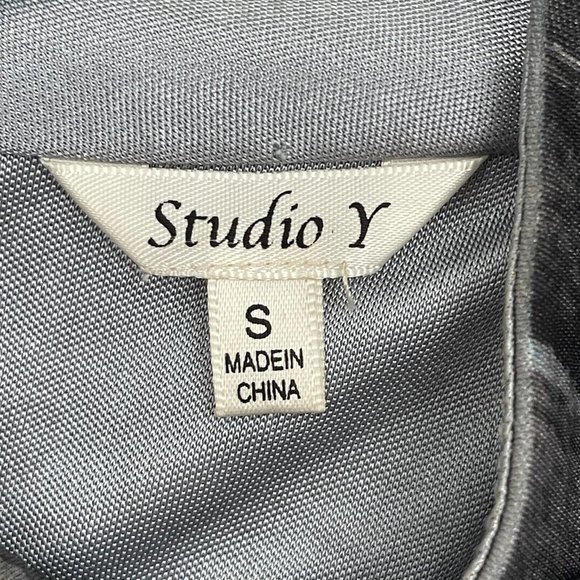 Studio Y Sequin Silver & Dark Gray Blue Sleeveless Party Dress Women's Sz Small - Picture 6 of 8